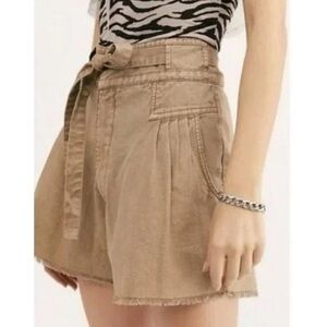 Free People Tan High Waist Shorts